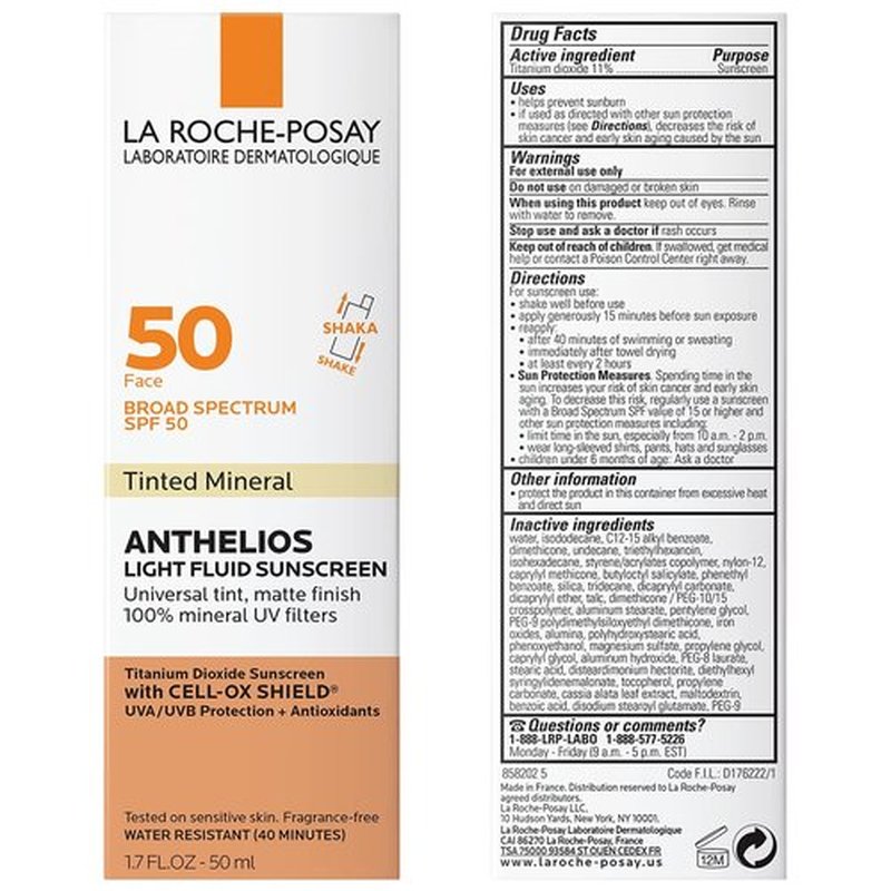 La Roche-Posay Skin Care Set Anthelios Tinted Sunscreen SPF 50 & Travel Size Toleriane Hydrating Gentle Cleanser, Tinted Mineral Sunscreen with Titanium Dioxide & Gentle Face Wash, Gift Set