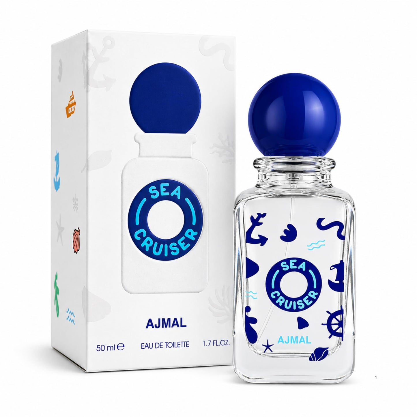 Ajmal SeaCruiser Perfume for Boys, 1.7 fl oz / 50 ml, Fresh Spicy Woody Fragrance with Lemon & Black Pepper, Everyday Kids Perfume, Made in Dubai