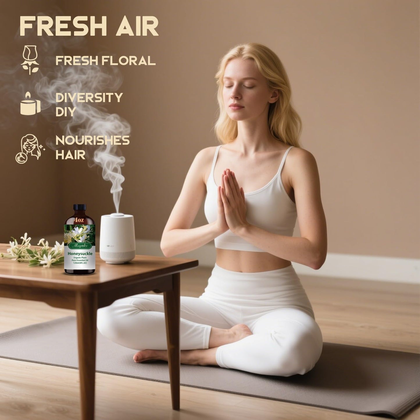 MLYNKL Honeysuckle Essential Oil,for Diffuser,4oz+Roll-On 0.33oz