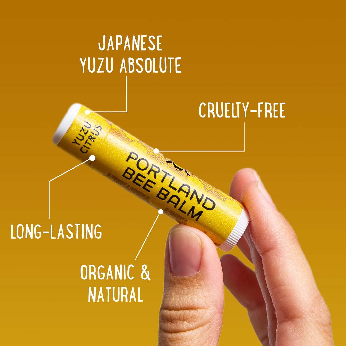 Portland Bee Balm All Natural Handmade Beeswax Lip Balm with Organic Coconut and Olive Oil (Yuzu Citrus) - 24 Count | Natural Lip Balm, Cruelty Free, Plastic Neutral, | Organic Lip Balm
