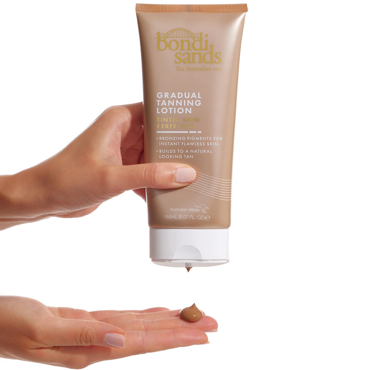 Bondi Sands Gradual Tanning Lotion Tinted Skin Perfector, Bronzer Pigments Build to a Natural-Looking Tan for Glowing Skin, 150 mL, 5.07 Fl. Oz.