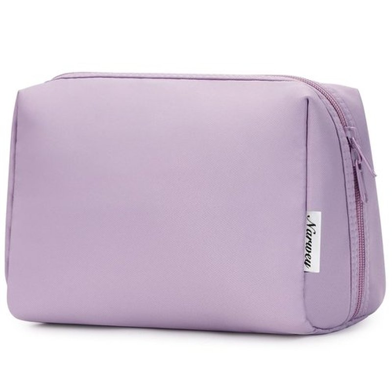 Large Makeup Bag Zipper Pouch Travel Cosmetic Organizer for Women (Large, Purple)