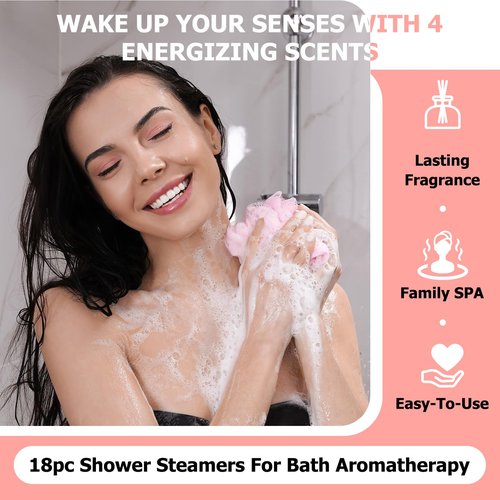 Shower Steamers Aromatherapy Gifts for Women- SWCANDY 18 Pack Shower Bombs Birthday Gifts for Women, Bath Bombs with Essential Oils Stocking Stuffers for Women, Self Care and Relaxation Gifts for Mom