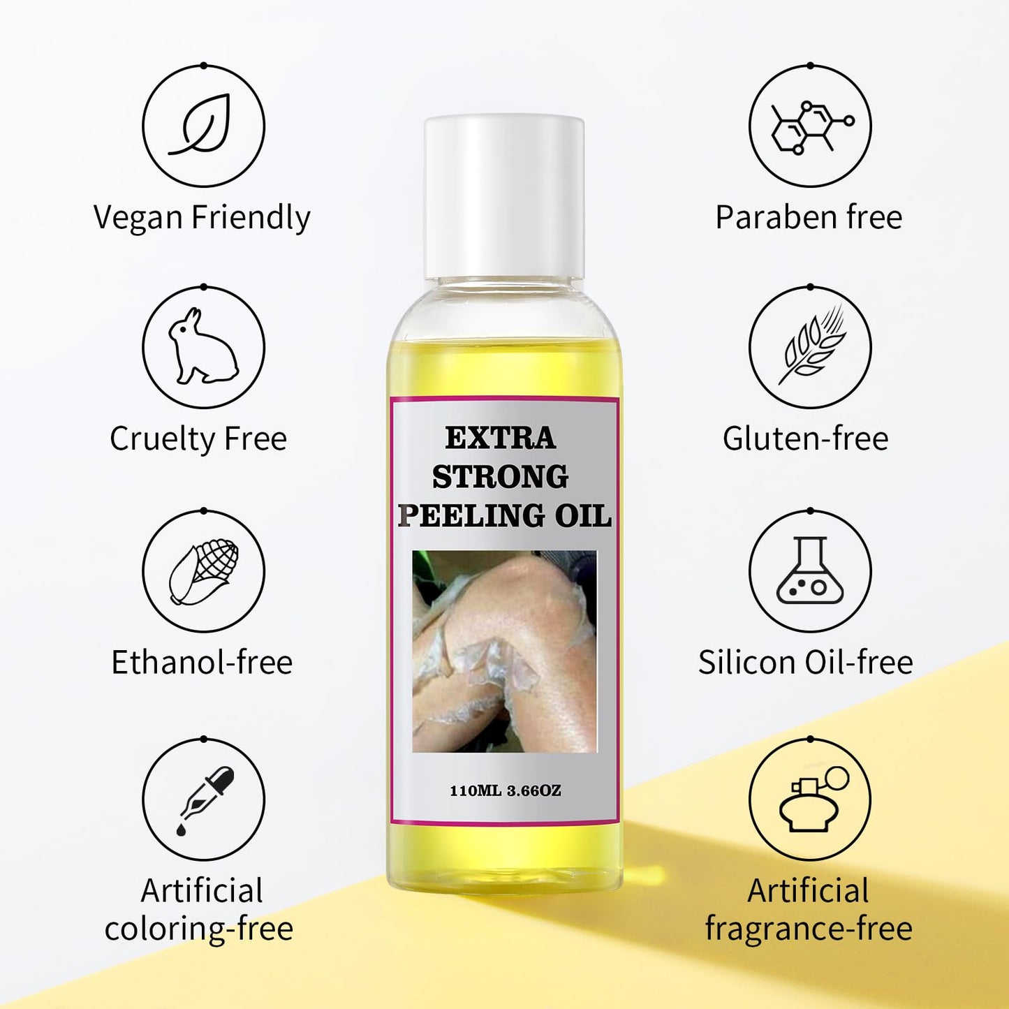 YAFUSIPE Yellow Peeling Oil for Dark Skin Strong Peel Oil Extra Strength Exfoliating Chemical Exfoliant Peels Solution at Home Body Peeling for Exfoliate Body Hand Foot Knuckle All Skin Type 3.66 OZ