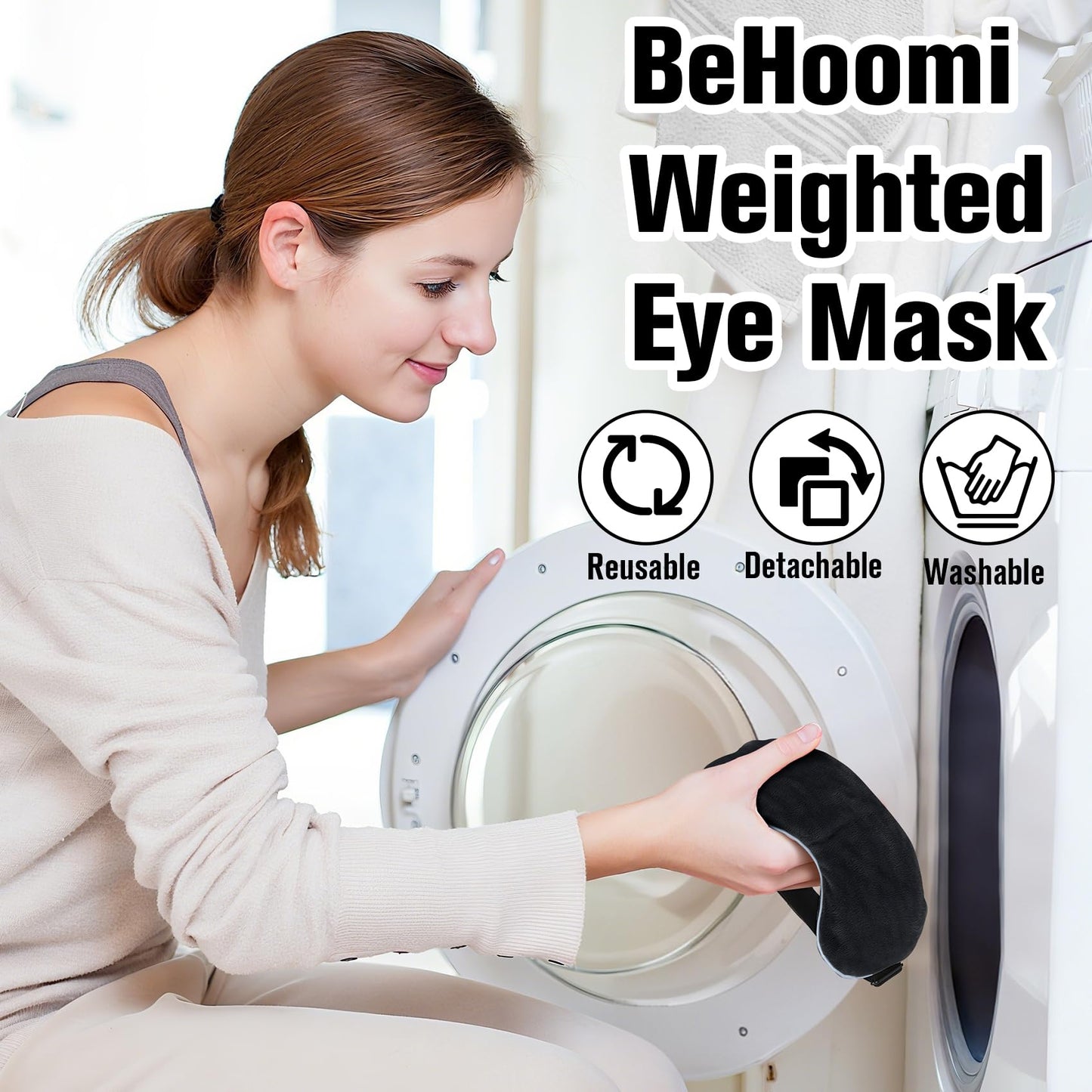 BeHoomi Weighted Eye Mask for Sleeping, Cooling and Heated Eye Mask, Purple