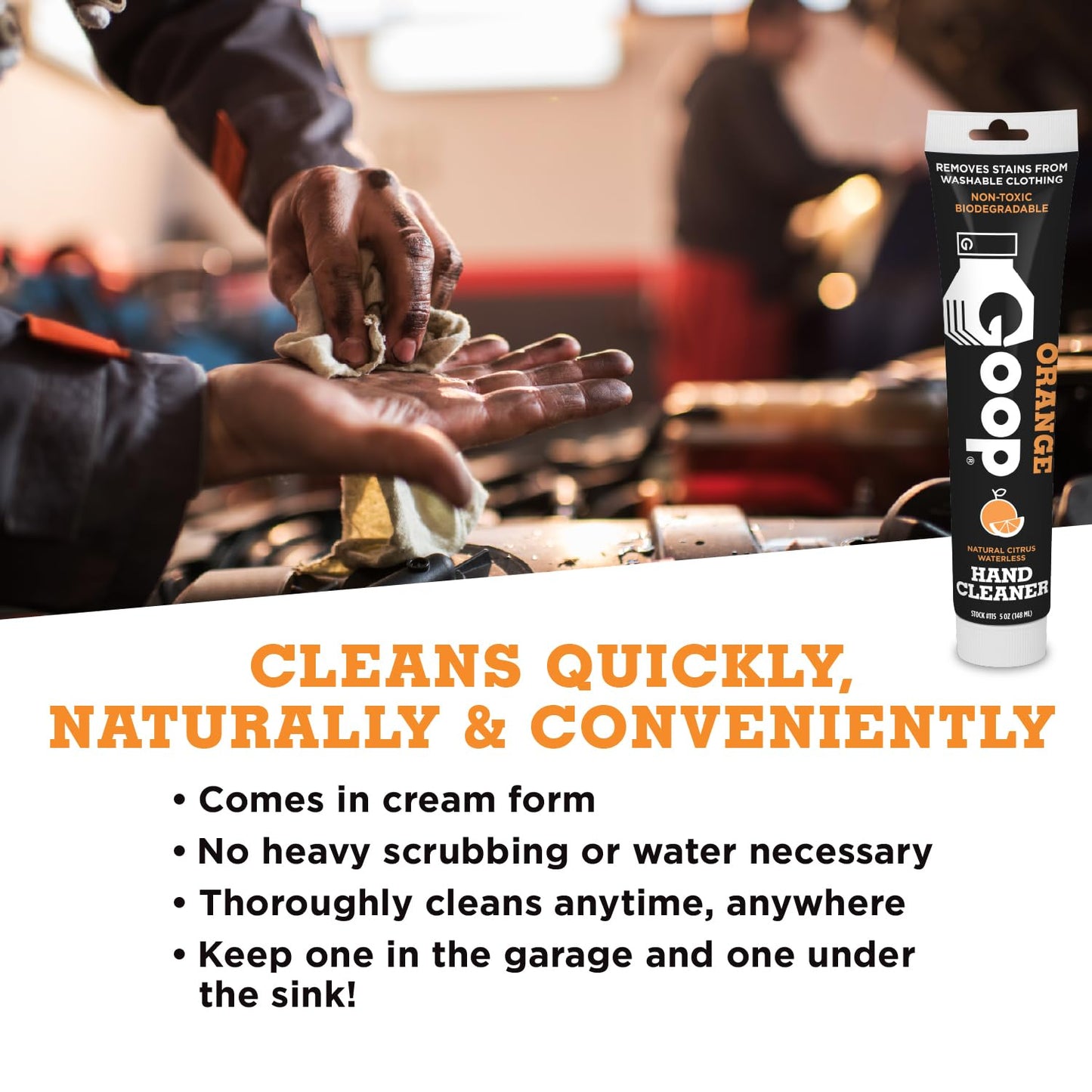 GOOP Orange Multi Purpose Hand Cleaner and Stain Remover - 5 oz Tube