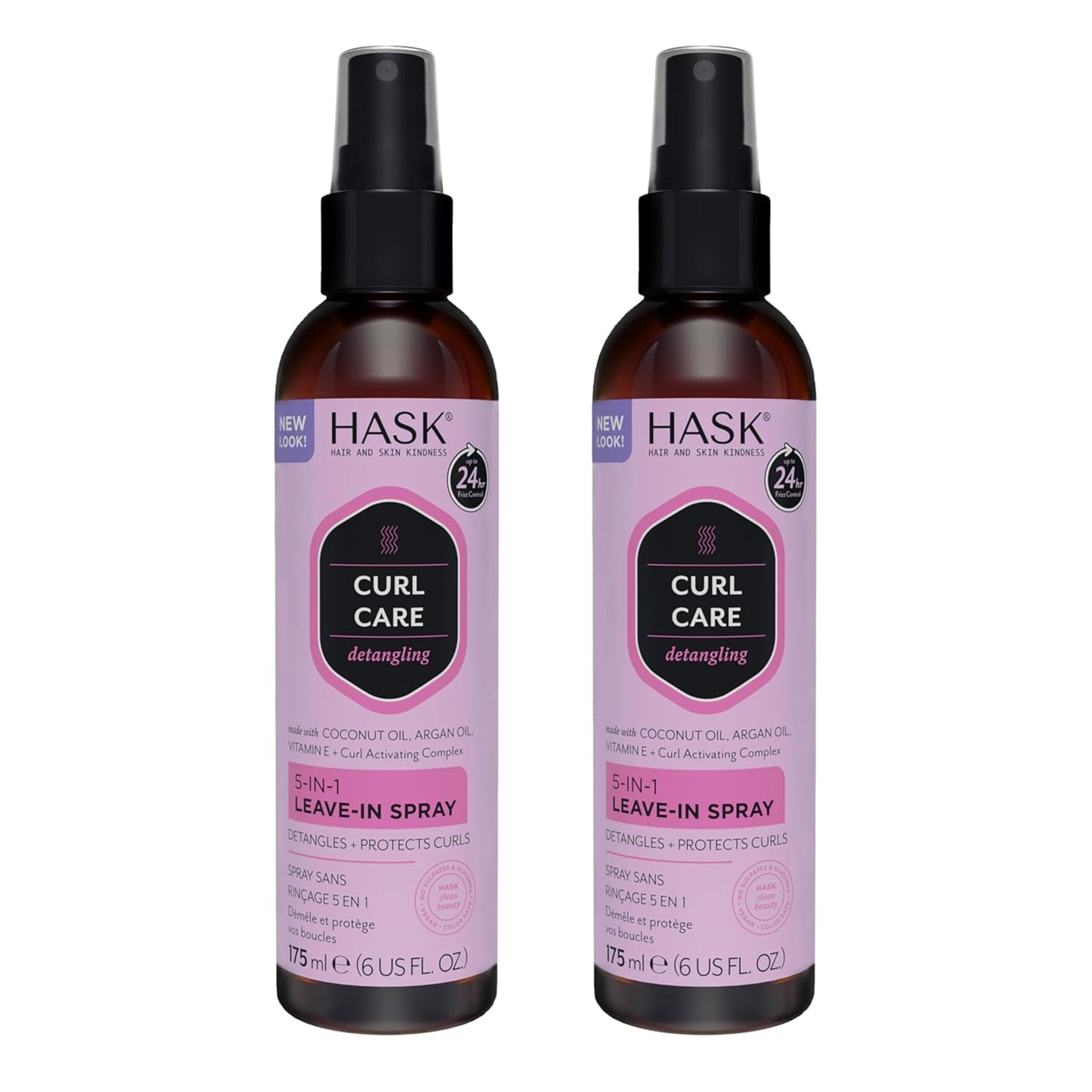 5-in-1 HASK Curl Care Leave-In Spray Conditioner Bundle - Vegan, Color Safe, Sulfate & Paraben Free