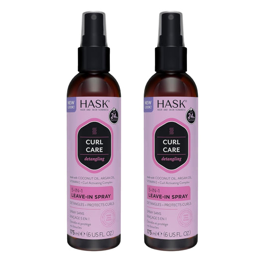 5-in-1 HASK Curl Care Leave-In Spray Conditioner Bundle - Vegan, Color Safe, Sulfate & Paraben Free