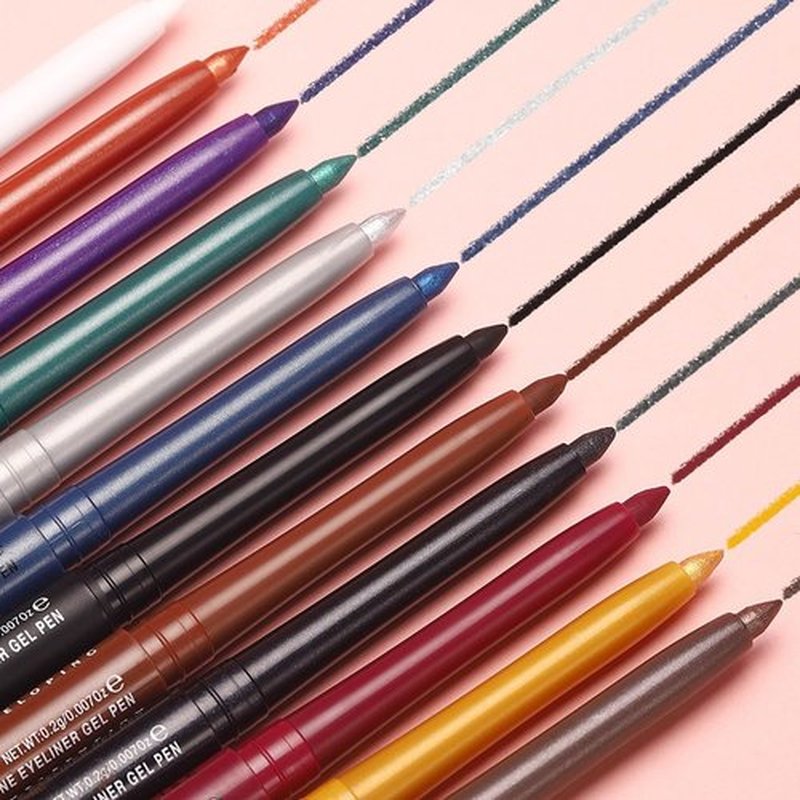 Mefyhtune Purple Waterproof Eyeliner Pencil Retractable Cream Purple Gel Eyeliner Smudge-proof Hypoallergenic (06#)