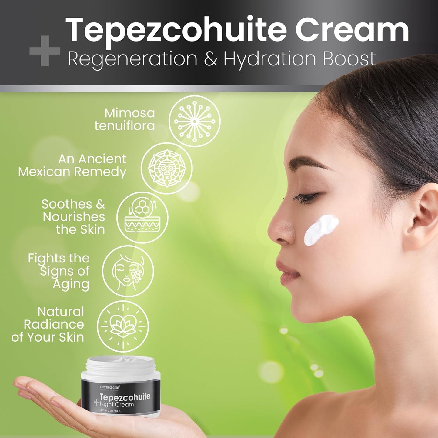 Tepezcohuite Cream - Original Enhanced Night Cream | 2oz Mexican Skin Care Formula