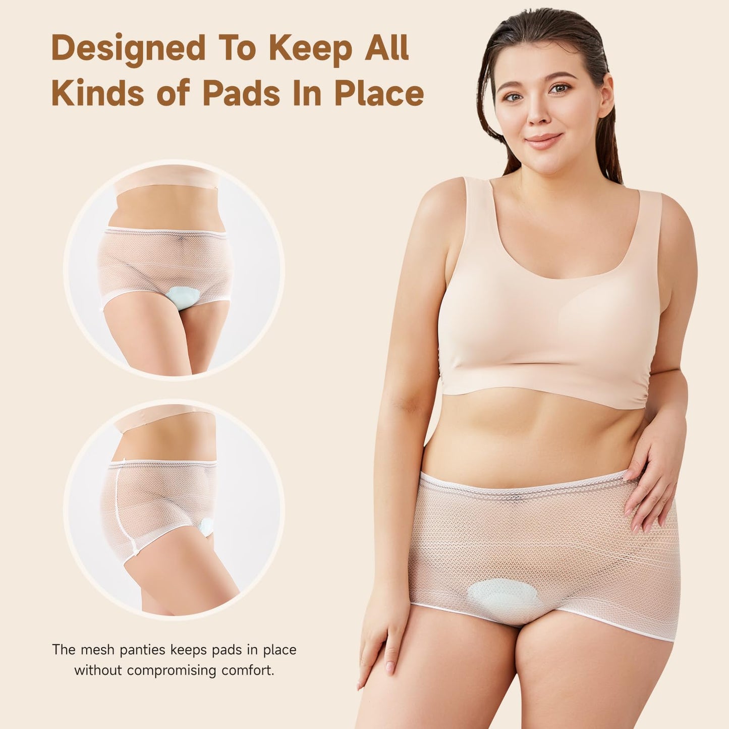 Mesh Postpartum Underwear 10 Counts C-Section Recovery Briefs Carer High Waist Disposable Maternity Pants Breathable,Stretchy Medium