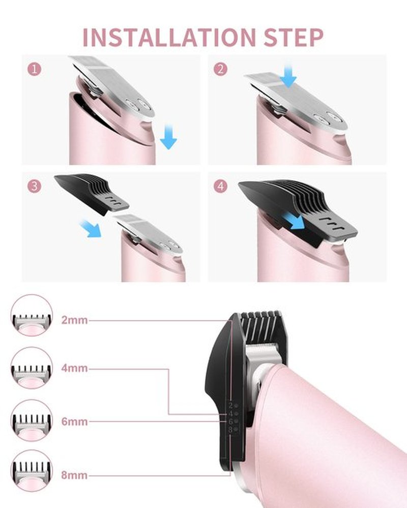 PRITECH Hair Trimmer for Women, Waterproof Bikini Trimmer, Rechargeable Pubic Hair Clippers and Trimmer, Electric Shaver for Women, Women Electric Razor, Hair Cut Kit, Barber Grooming Set, Mix Color