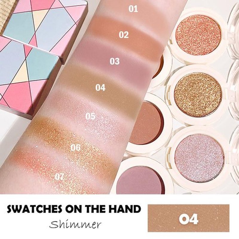 HHLTOH Eyeshadow Single Glitter, High-Pigment Monochrome Eye Shadow Pressed Powder, Everyday Velvety Silky Eye Makeup Looks, Professional Long-Lasting Waterproof Single Eyeshadow Palette, Coffee 04