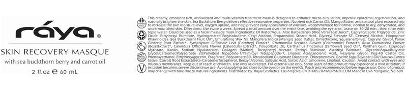 Raya Skin Recovery Masque - Calming Multi-Vitamin Facial Treatment Mask | Nourishes & Brightens Dry Skin (600ml)