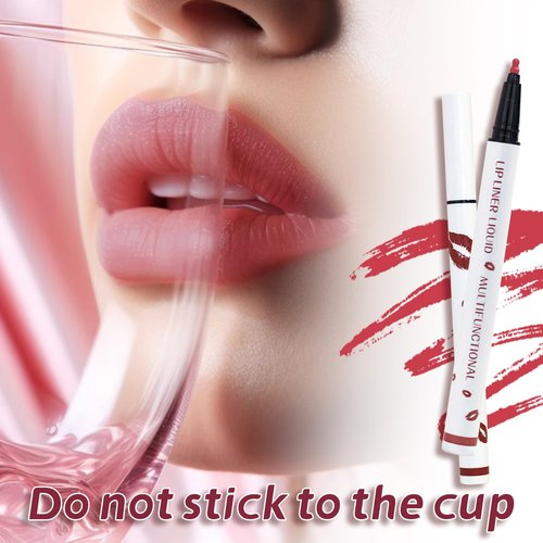 Trmonol Cool Story Longwear Liquid Lip Liner, Cool Story Lip Liner Liquid, Cool Story Lip Liner Stain, Liquid Lip Liner Pen, 2-in-1 Waterproof Lipstick Lip Liner, Matte Liquid Lipstick (Style 1, 1)