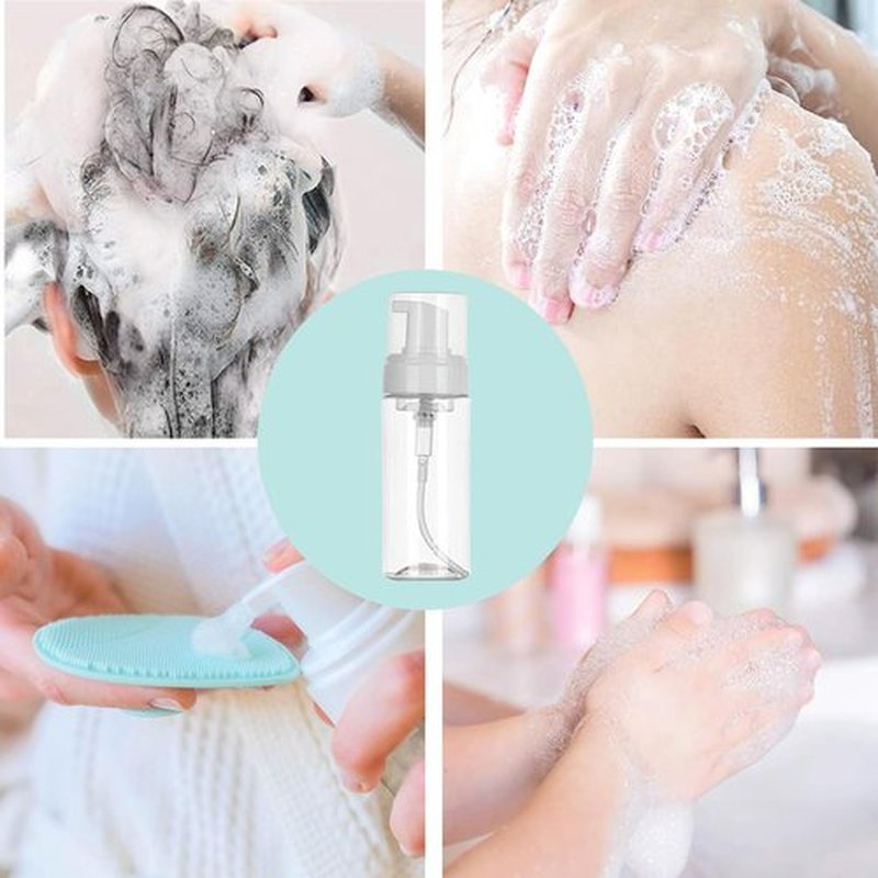 Beoncall Foaming Dispenser Pump Bottle 1.8oz - 4Pack Travel Empty Foaming Soap Dispensers Foam Pump Bottle Clear Plastic Spray Bottles for Travel Hand Soap Shampoo Foaming Castile Cosmetics (50ml)…