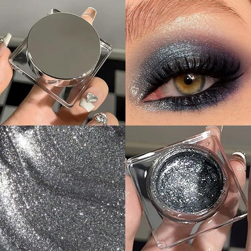 HHLTOH Eyeshadow Single Shimmer, High-Pigment Monochrome Eye Shadow Pressed Powder, Everyday Velvety Silky Eye Makeup Looks, Professional Long-Lasting Waterproof Single Eyeshadow Palette, 04# Black