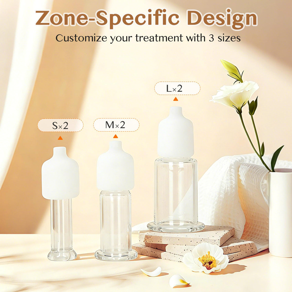 Drizzlen 3-in-1 Electric Facial Cupping Set, 6 Glass Cups for Face, Eye & Neck Massage, Reduce Puffiness & Improve Skin Appearance