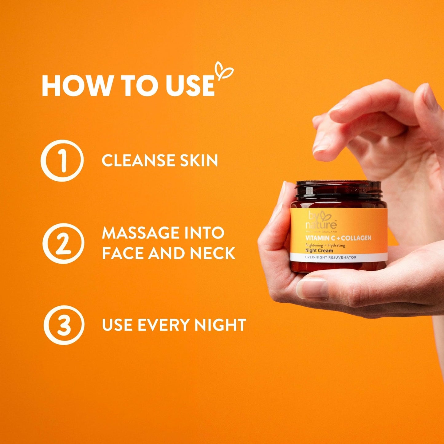 By Nature Face Night Cream - Vitamin C + Collagen PM Moisturizing Facial Lotion for Women (2 Oz)