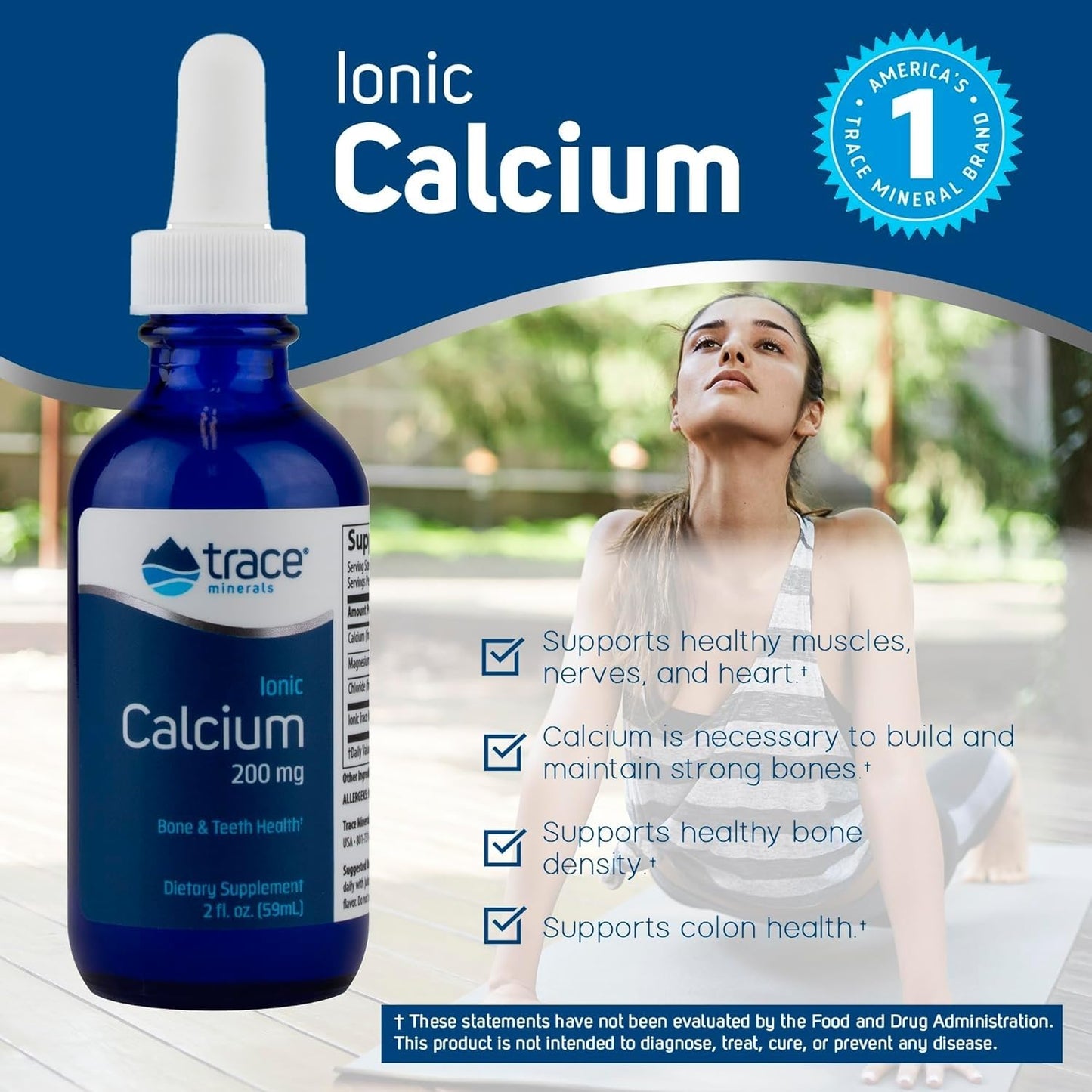 Trace Minerals Liquid Ionic Calcium Supplement, 200mg, 59ml, 2 fl oz
