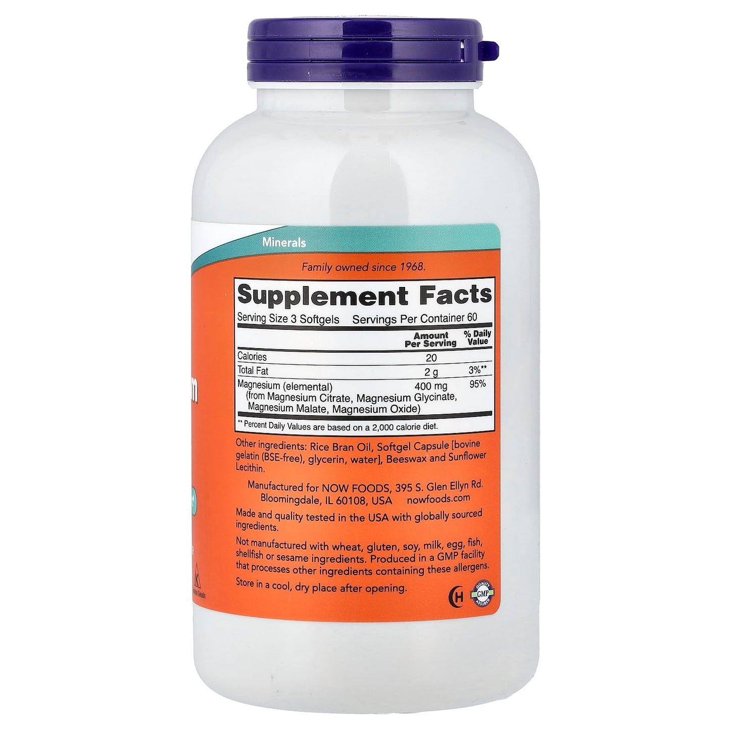 NOW Foods Magnesium Citrate, 180 Softgel