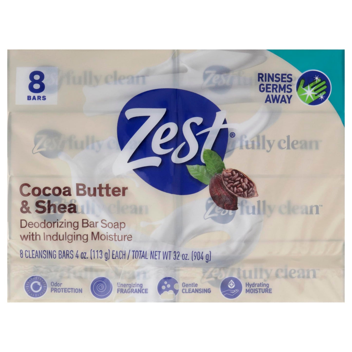 Zest Bar Soap -Enriched With Cocoa Butter And Shea for Ultra Moisturizing Cleansing - Leaves Your Body Feeling Silky Smooth And Deeply Moisturized (Pack of 48)