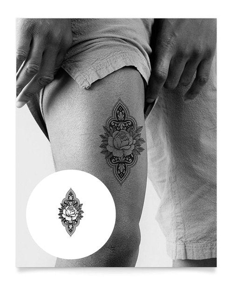 Inkbox Temporary Tattoos, Semi-Permanent Tattoo, One Premium Easy Long Lasting, Water-Resistant Temp Tattoo with For Now Ink - Lasts 1-2 Weeks, Karina, 6 x 3 in