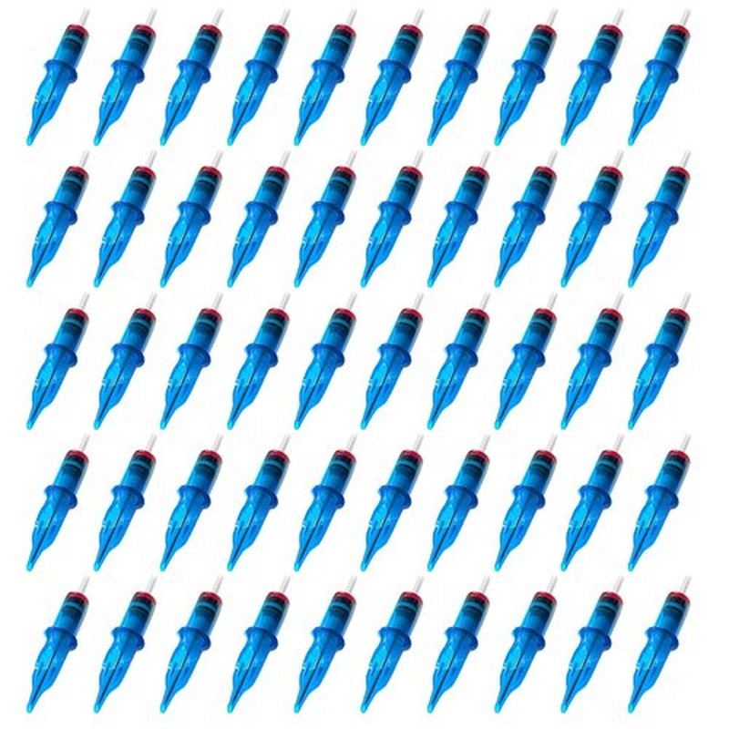 POSEIDON V3 Tattoo Cartridge Needles 50PCS Mixed Size Steriled Needles with Membrane Safety Cartridges-1201RL, 1203RL, 1205RL, 1207RL, 1209RL