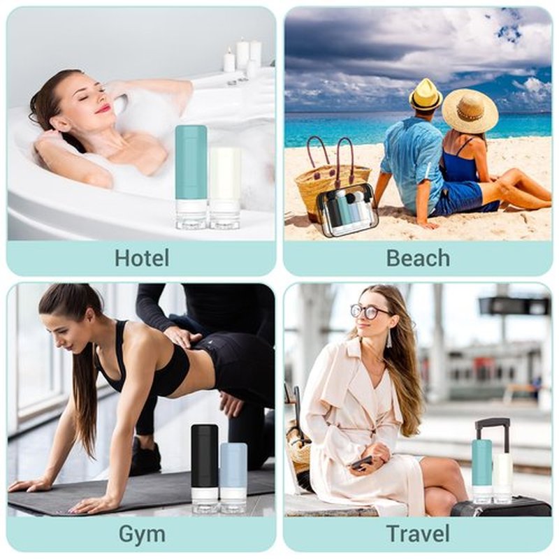 Ruinovate 17 Pack Travel Bottles for Toiletries, TSA Approved Travel Size Toiletries Bottles, Leak Proof Travel Size Containers, Travel Essentials for Body Wash, Shampoo, Lotion & Conditioner Blue