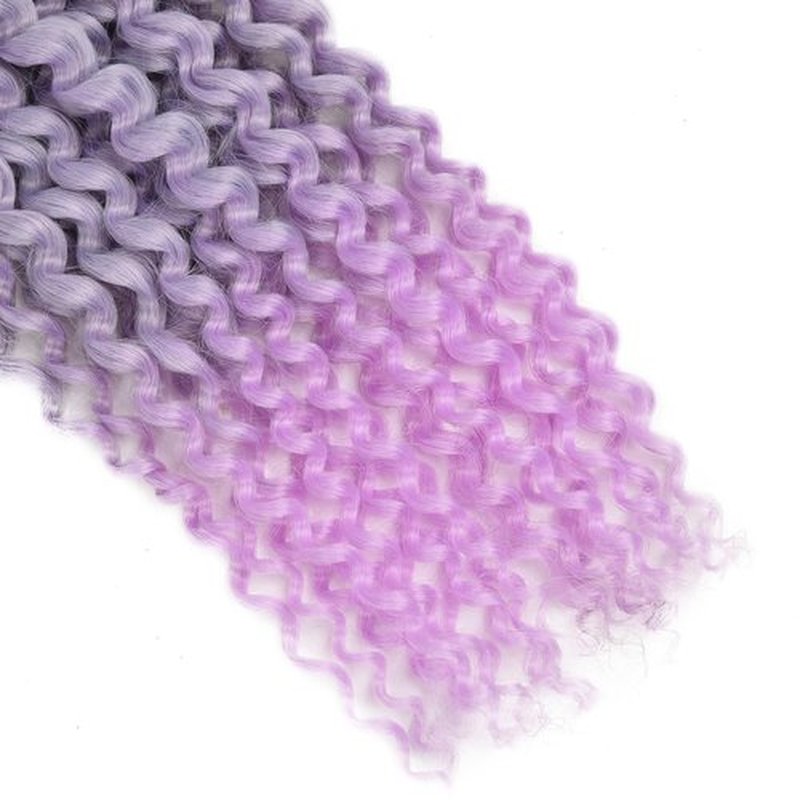 6 packs Passion Twist Crochet Hair Bohemian Curly Braids Water Wave Hair for Braiding Hair 22 Strands/pack Synthetic Fiber Hair Extensions (14 Inch (Pack of 6), Tpurple)