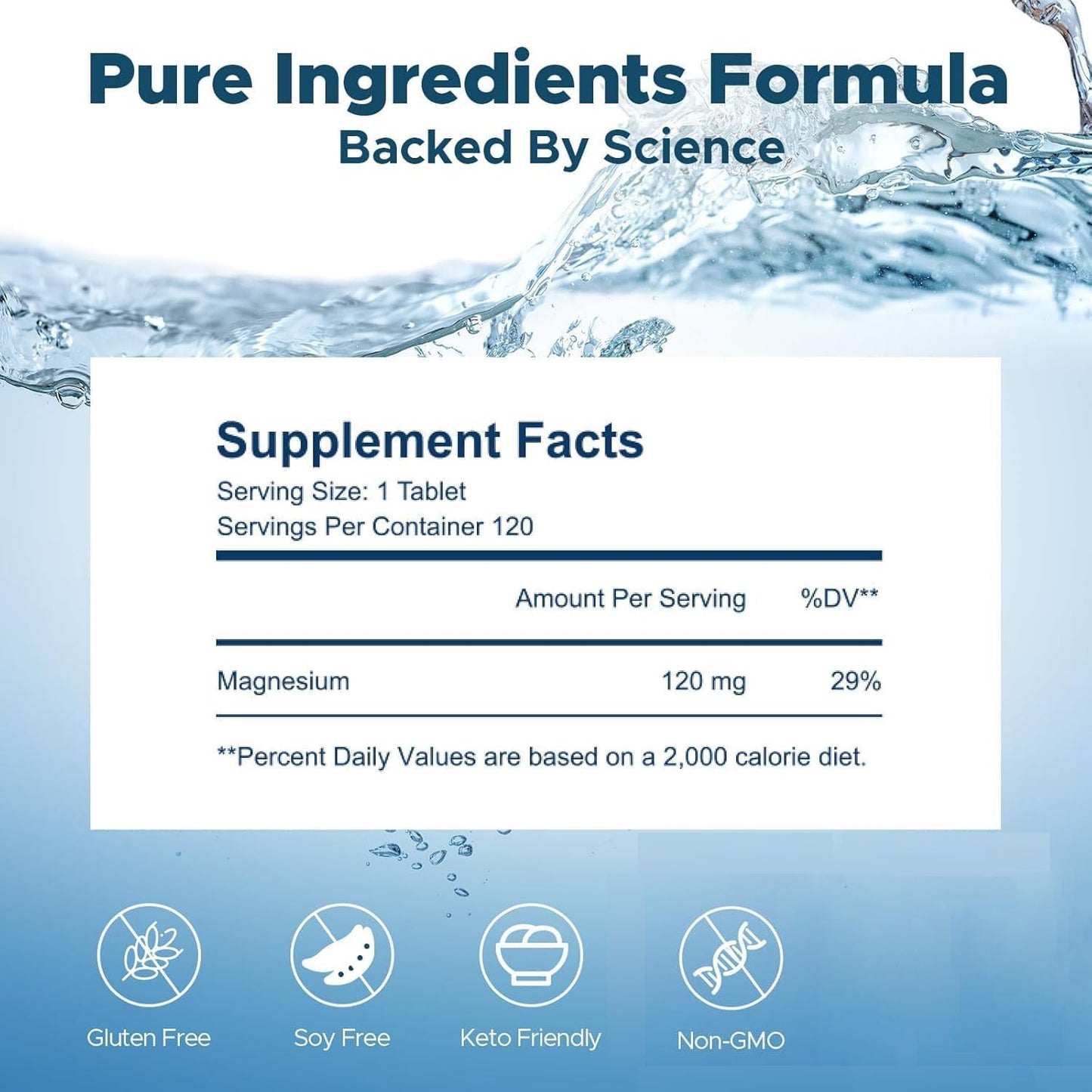 H2 Molecular Hydrogen Supplement - Boost Cellular Energy & Brain Health | 120 GMO-Free Tablets