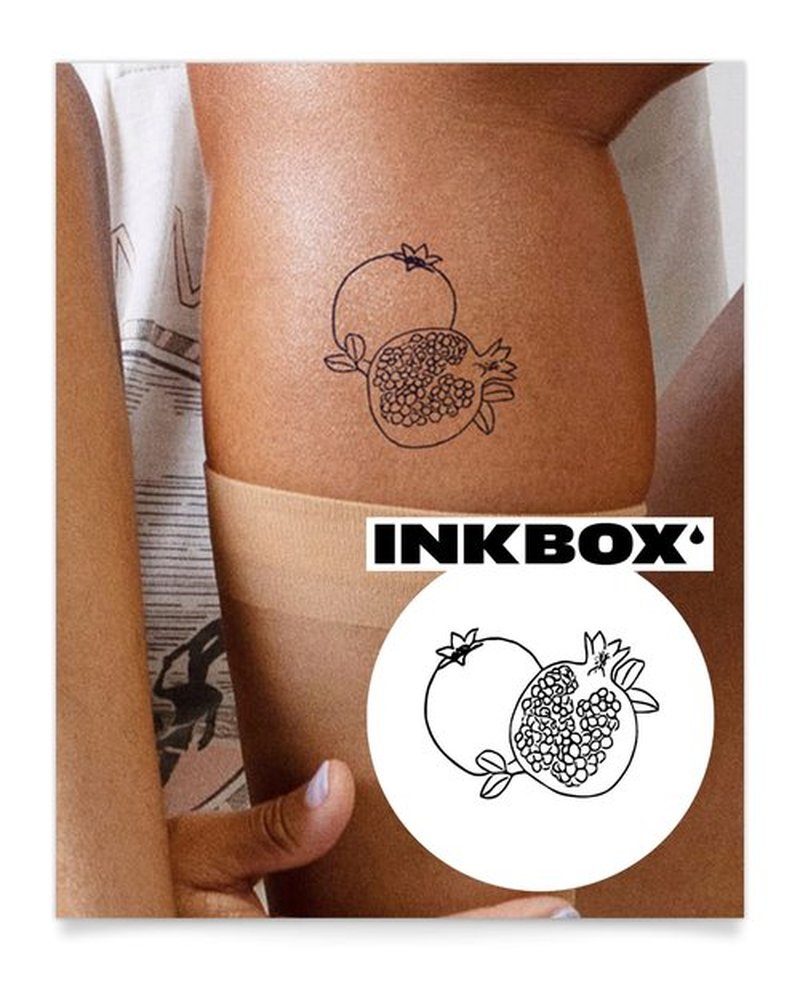 Inkbox Temporary Tattoos, Semi-Permanent Tattoo, One Premium Easy Long Lasting, Water-Resistant Temp Tattoo with For Now Ink - Lasts 1-2 Weeks, Pomme Grenade, 3 x 3 in
