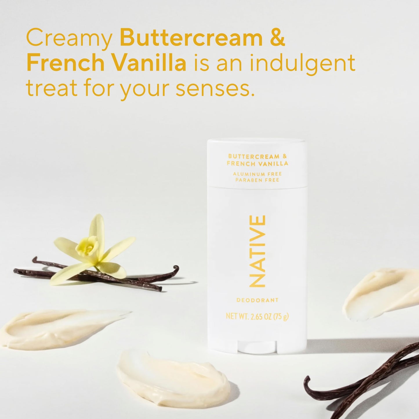Native Deodorant Contains Naturally Derived Ingredients, 72 Hour Odor Control, Deodorant for Women and Men, Aluminum Free, Buttercream & French Vanilla 2.65oz