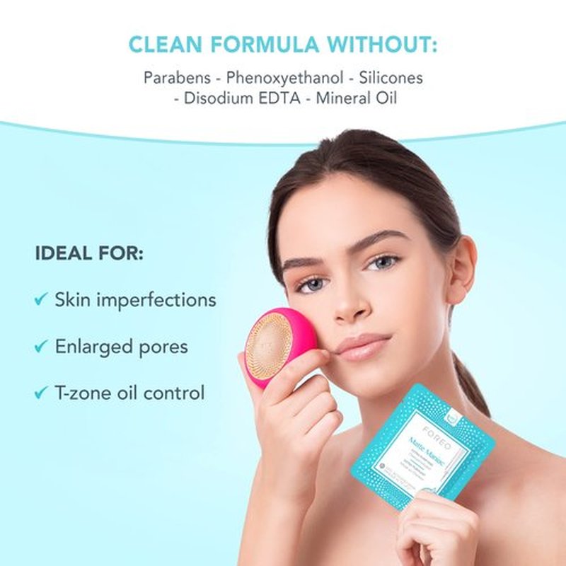 Matte Maniac Advanced Collection 2.0 UFO-Activated Facial Mask - Hydrating Facial - Beauty & Personal Care - Witch Hazel & Charcoal - For All Skin Types & Blemish-prone - Oily Skin - 6 pcs in Pack