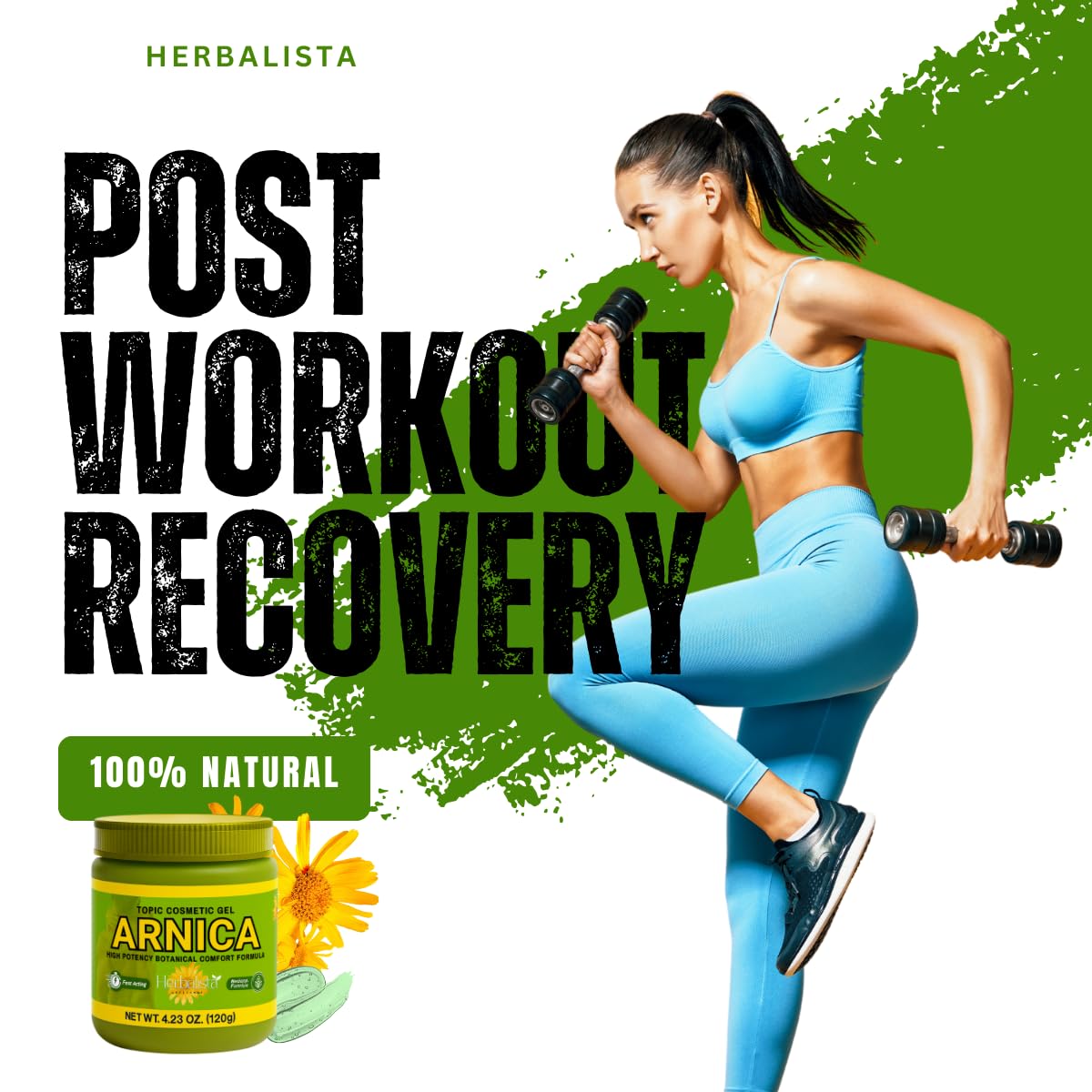 Arnica Flores Gel Pomada 4.23 oz, Natural Arnica Topical Gel for Muscles & Joints, Fast-Absorbing Botanical Massage Gel for Post-Workout & Daily Use, Vegan, Non-GMO