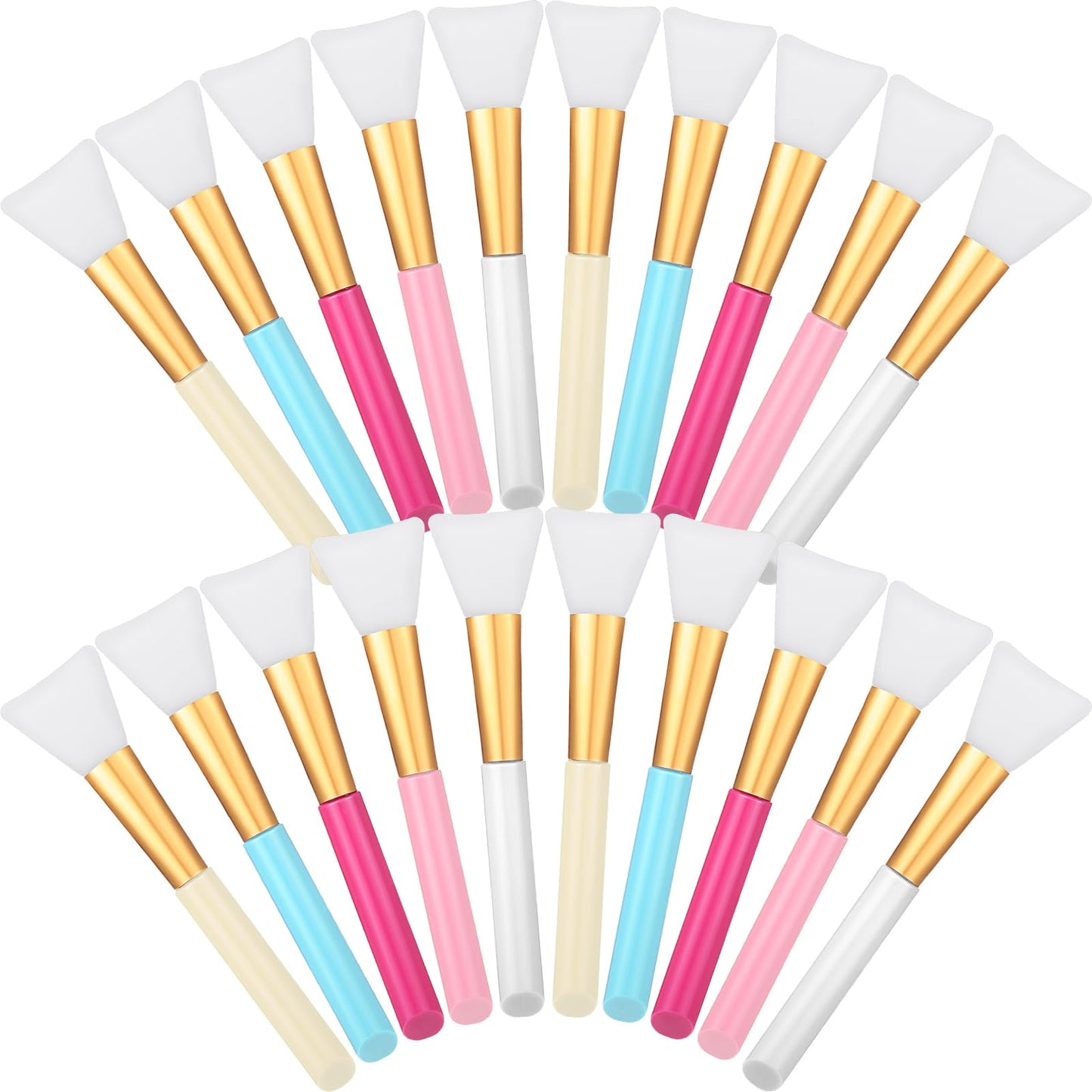 Patelai 20pcs Silicone Face Mask Applicators Soft Face Mask Brushes Facial Mud Clay Beautytools for Sleeping Mud Hairless Body Lotion Body Butter