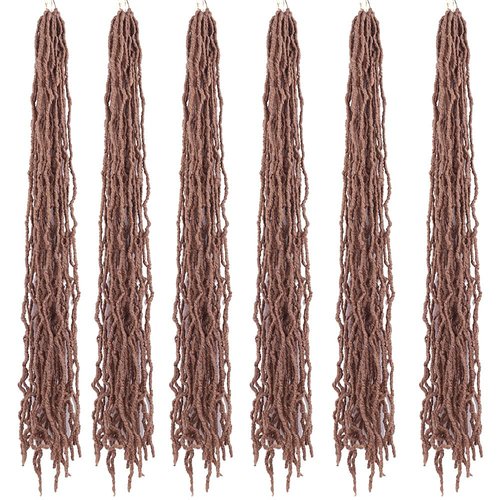 36 Inch New Faux Locs Crochet Braids Hair 6 Packs Super Long Goddess Locs Crochet Hair Curly Wavy Soft Locs Braiding Hair for Women Pre-looped Synthetic Afro Roots Braid Collection Extended