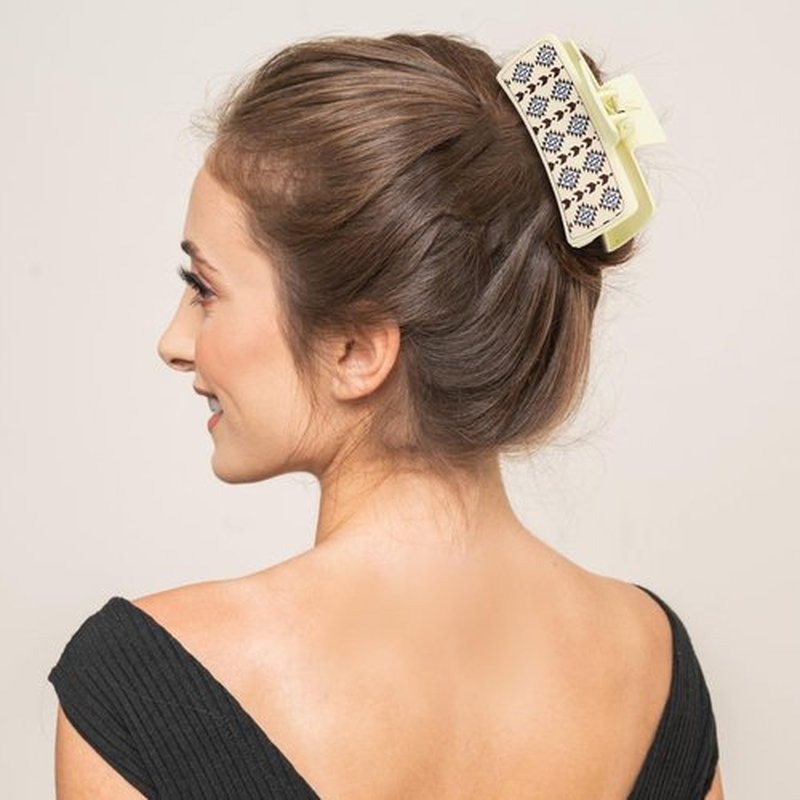 4 Pcs Western Hair Clips for Women, Yellow Chrysanthemum, Cow Print, Square Claw Clips, Vintage Print Western Claw Clips, Country Stuff Headdress Gifts for Women Girls (B)