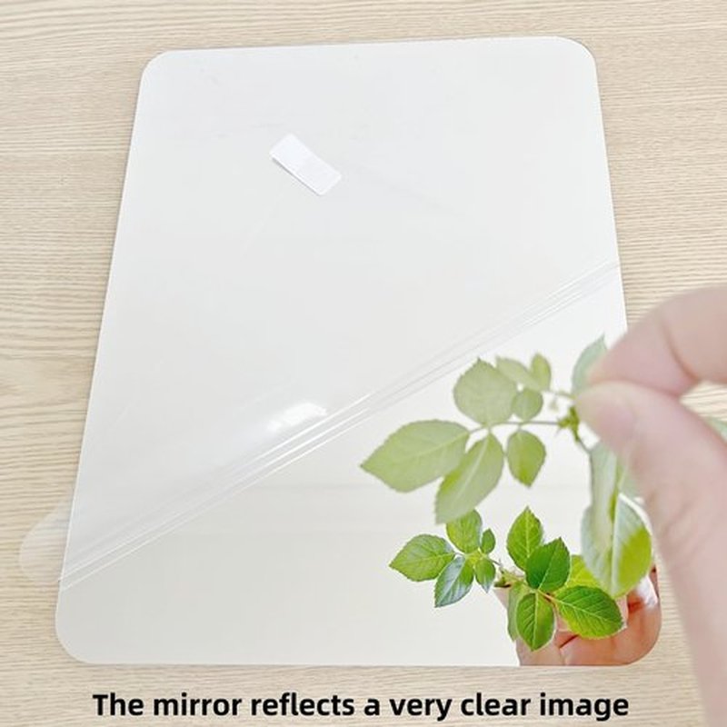 EUAIAJ Fogless Shower Mirror, Large(10.2x7.8in) & Includes 2 Adhesive Hooks, Easy Install & Unbreakable & Super Thick, Fog Free (No Fog) Shower Mirror for Shaving