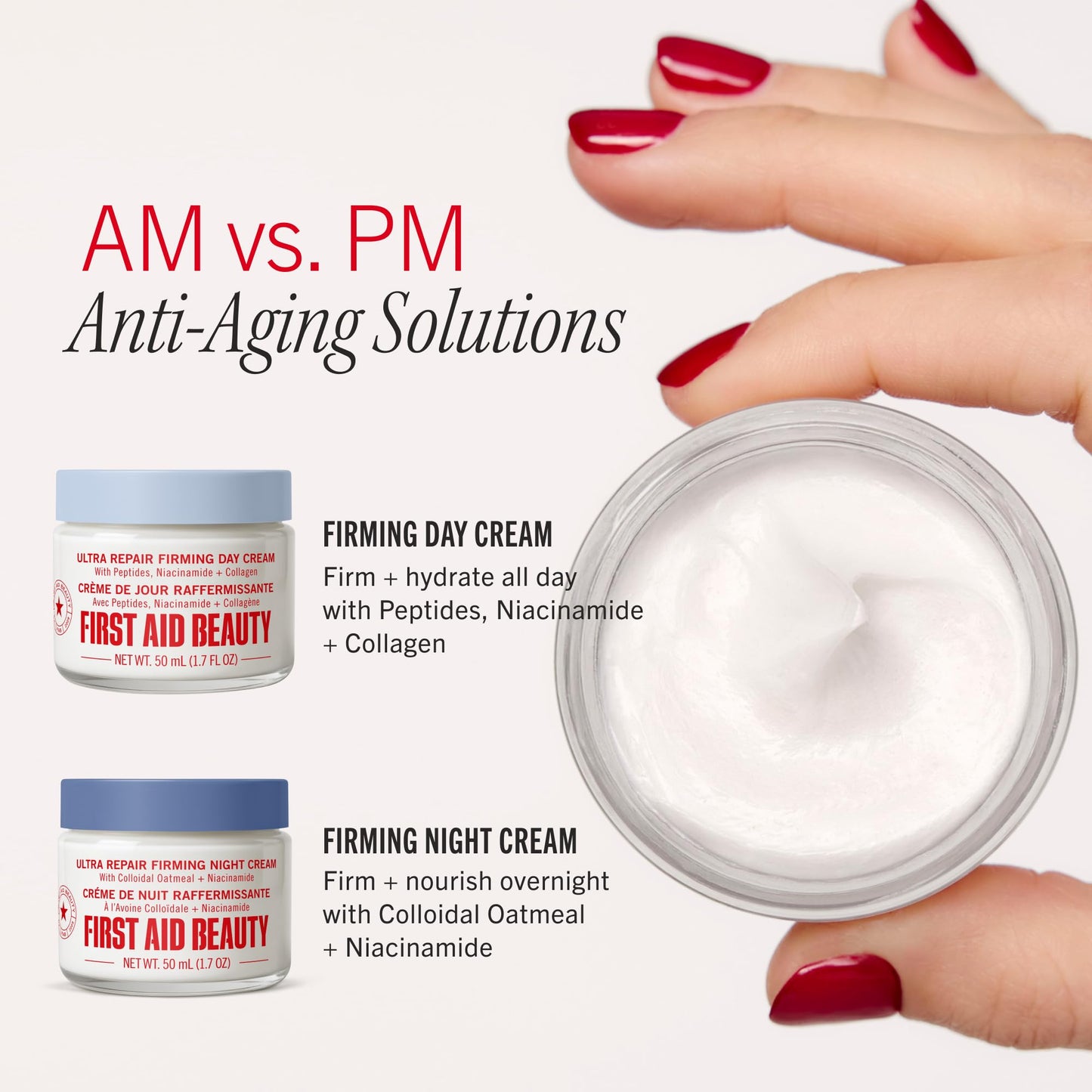 First Aid Beauty Ultra Repair Hydra-Firm Night Cream with Colloidal Oatmeal, Fragrance Free Anti-Aging Plumping Moisturizer to Hydrate & Reduce Fine Lines and Wrinkles, Sensitive Skin Safe, 1.7 oz