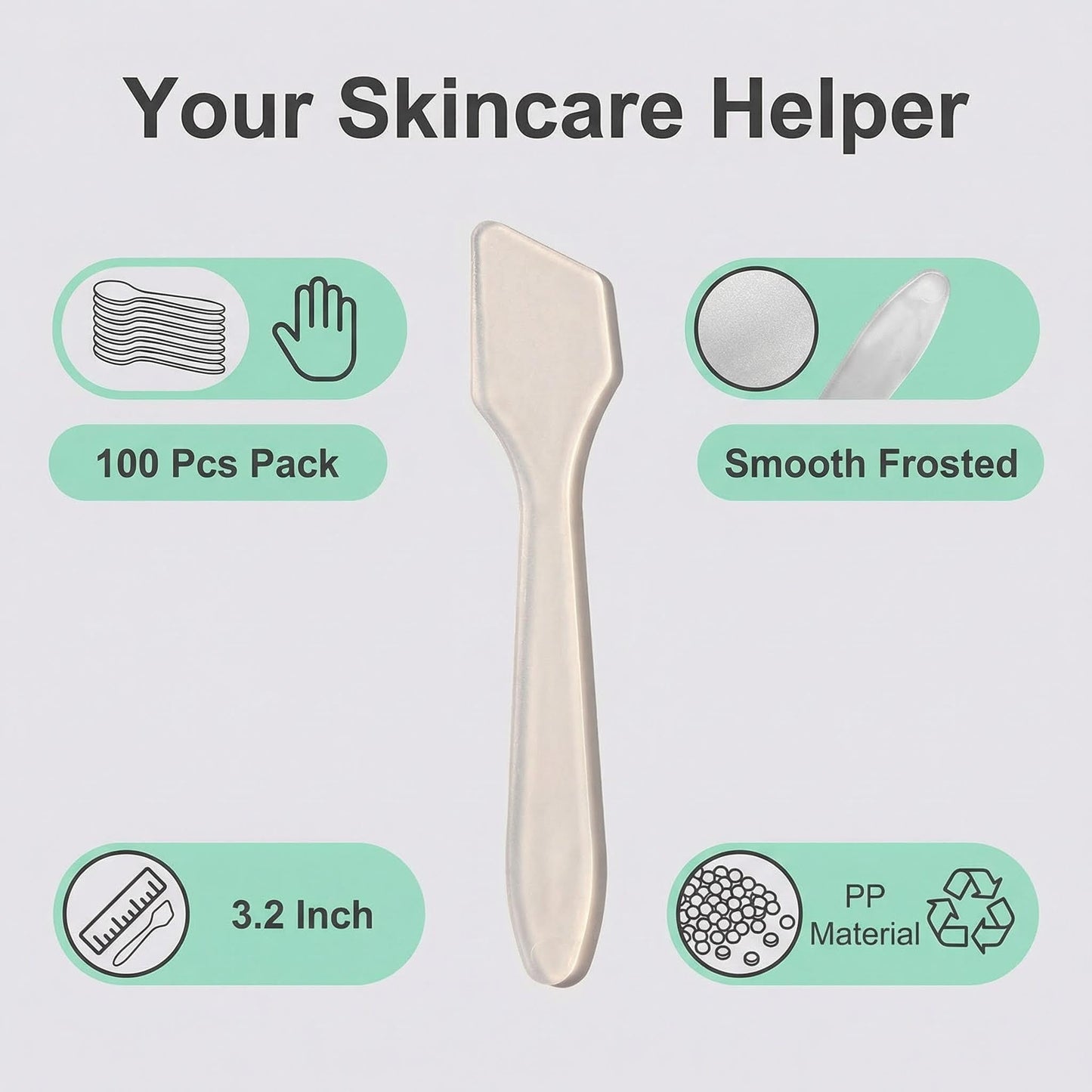 100 PCS Disposable Plastic 3.2" Spatulas Makeup Cosmetic Mask Frosted Tip Spatula Skin Care Facial Cream Spatula for Mixing and Sampling