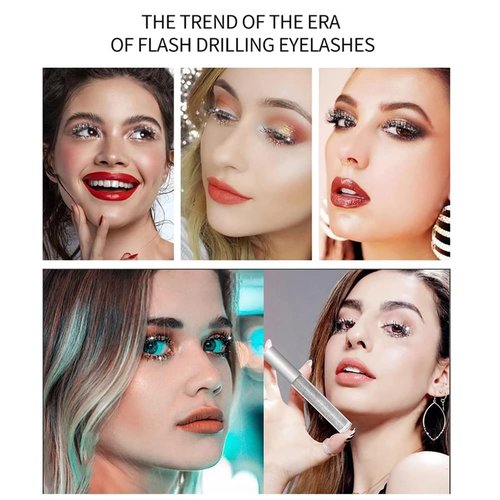 Question Beauty Glitter Mascara, Sparkle Mascara for Eyelashes, Questionbeauty Glitter Mascara, 4D Glitter Lash Mascara for Women Waterproof (Gold+Purple+Silver)