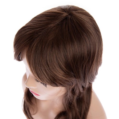 Wiwige long Wavy Brown Wig with Bangs for Women Heat Resistant Synthetic Hair Wigs for Daily Use,Brown