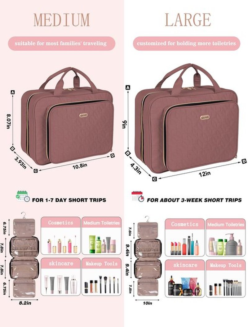 BALULHG Travel Toiletry Bag for Women Large Capacity with Hook - Portable Cosmetic Case,Hanging Makeup Bag for Full Sized Toiletries，Travel Essentials for Business Trips and Camping