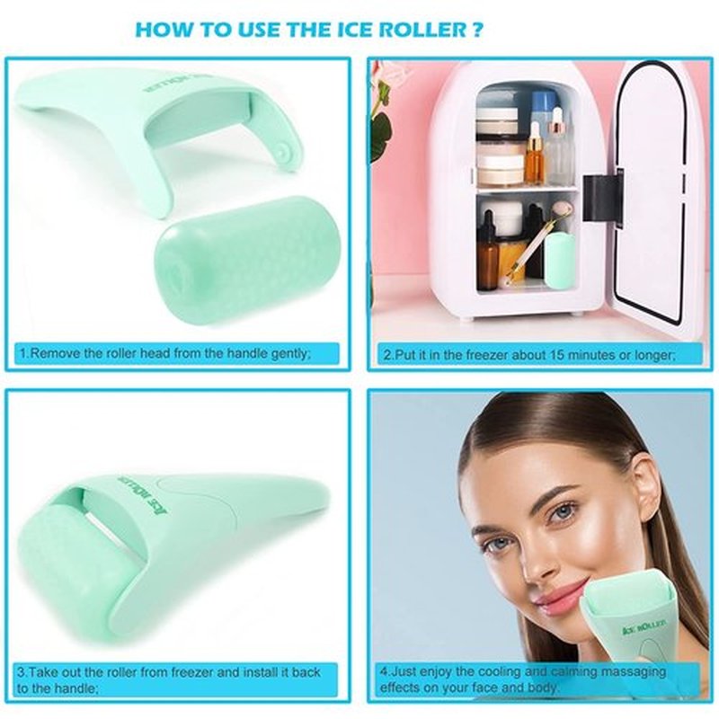 Wonderwin Ice Roller & Stainless Steel Gua Sha Facial Tools, Skin Care Gift Sets for Face & Eyes, Puffiness, Migraine, Pain Relief and Minor Injury, Self Care Gift for Women