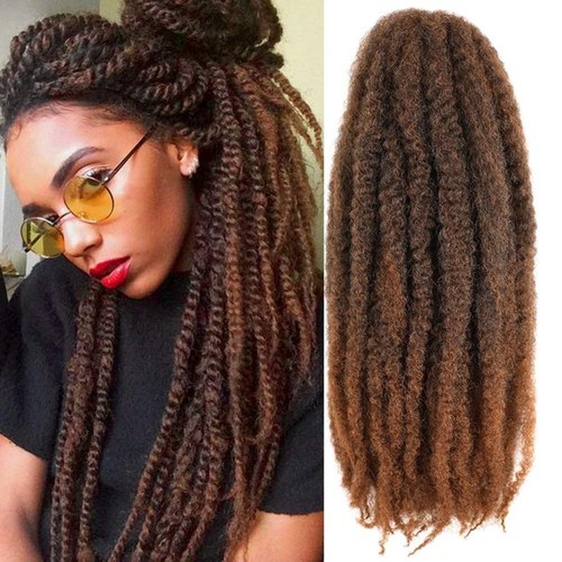 Ayana 6 Packs Marley Twist Braiding Hair 24 Inch Marley Hair Crochet Braids Long Afro Kinky Synthetic Fiber Marley Hair For Twists Braiding Hair Extensions (24inch, T30)