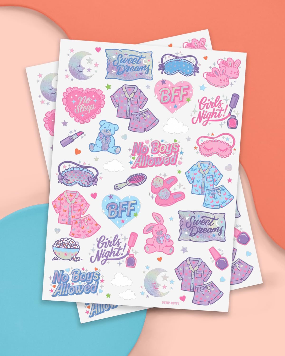 xo, Fetti Pink Sleepover Party Temporary Tattoos for Girls - 52 styles | Pink Birthday Party Supplies, Girls Movie Night Goodie Bag Favors, Cute Bday Decorations, Easter Basket, Stocking Stuffer