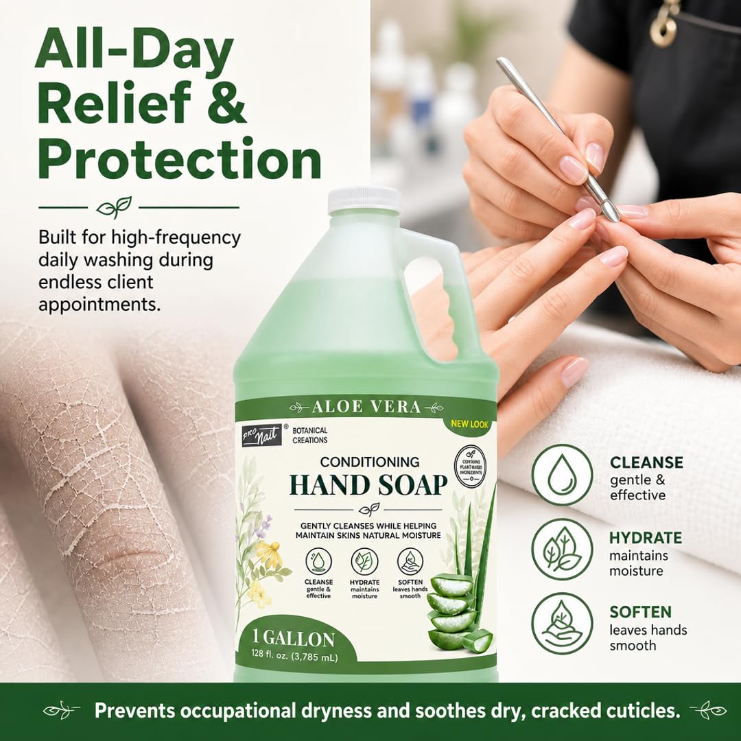 PRONAIL Bulk Liquid Hand Soap Refill – Moisturizing Cleanser with Hyaluronic Acid, Panthenol & Aloe Vera | Sulfate-Free, Cruelty-Free | Professional Salons, Spas & High-Traffic Use | 1 Gallon