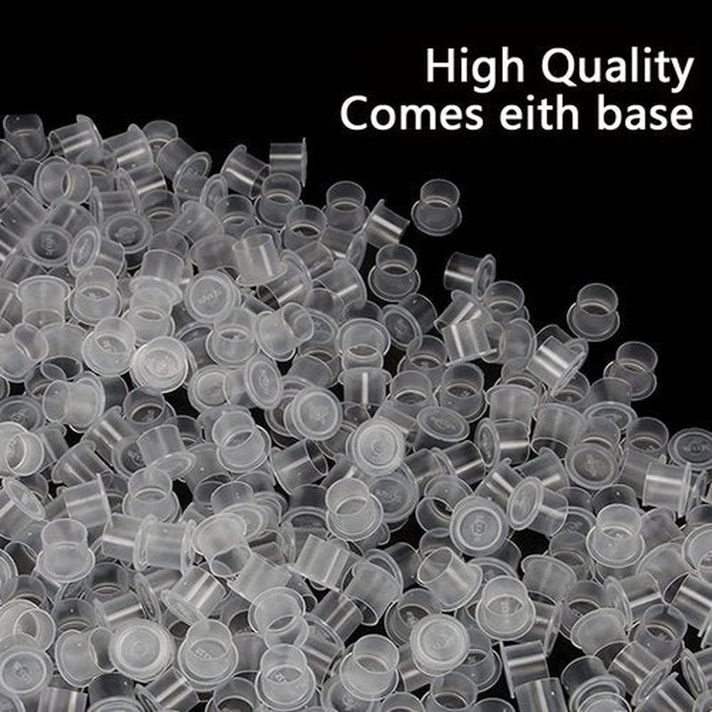 SOTICA 300PCS Tattoo Ink Caps with Base - Mixed Size Tattoo Ink Cups #11 Small #14 Medium #17 Large Pigment Caps for Tattoo Supplies Tattoo Ink