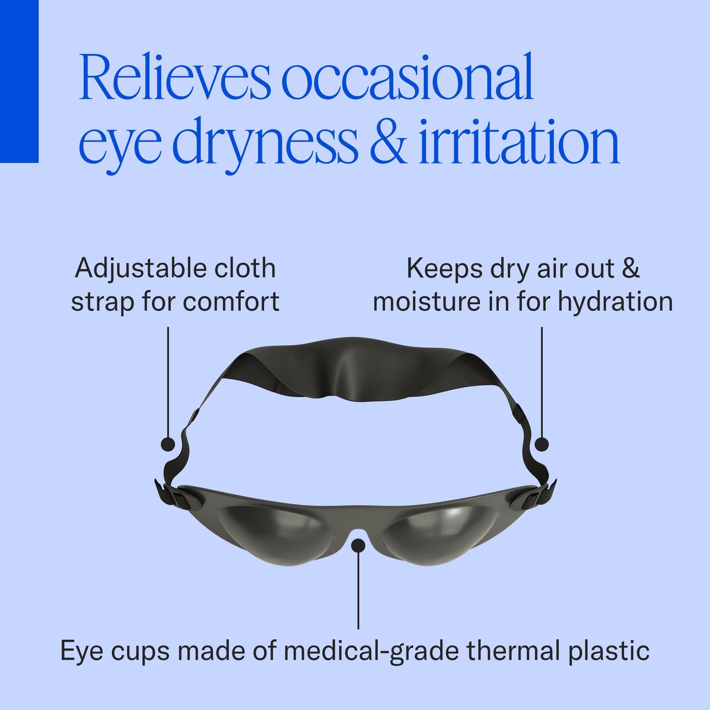 EyeEco Eyeseals Hydrating Sleep Mask, Charcoal - CPAP Compatible